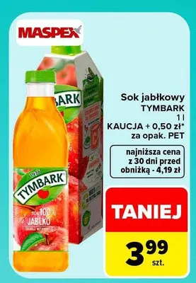 Sok jabłkowy Tymbark promocja w Carrefour Market