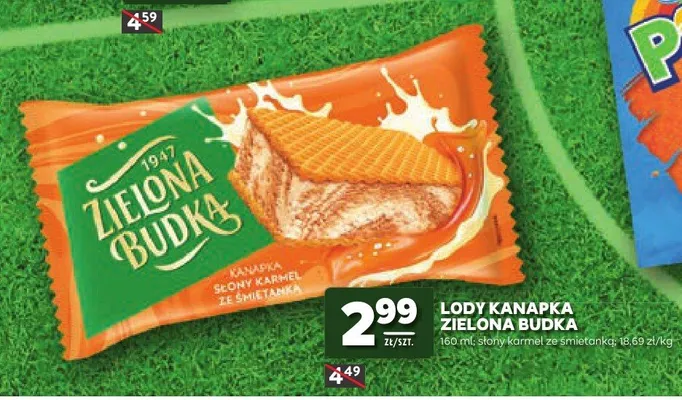 Lody kanapka Zielona Budka słony karmel ze śmietanką promocja w Stokrotka