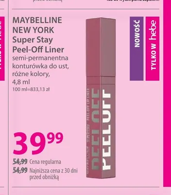 Semi-permanentna konturówka do ust Super Stay Peel-Off Liner Maybelline New York promocja w Hebe