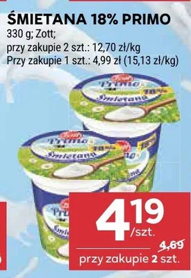 Śmietana 18% Primo promocja w Stokrotka