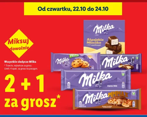 Wszystkie słodycze Milka promocja w Lidl