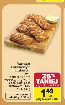 Warkocz z kremowym nadzieniem promocja w Carrefour