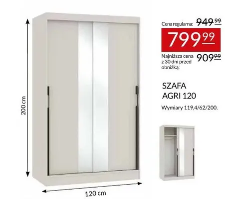 Szafa Agri 120 promocja w Abra Meble