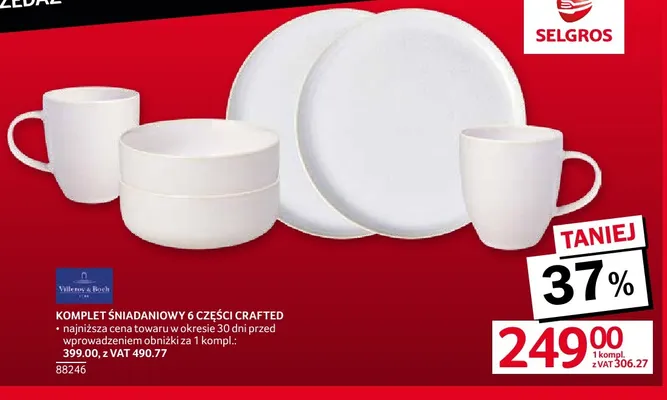Komplet śniadaniowy 6 części Crafted Villeroy & Boch promocja w Selgros