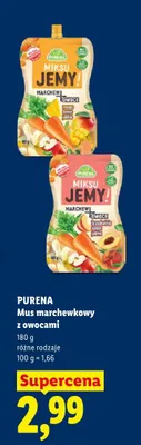 Mus marchewkowy z owocami Purena promocja w Lidl