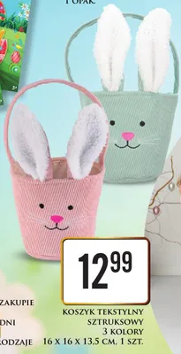 Koszyk tekstylny sztruksowy 3 kolory promocja w Dino