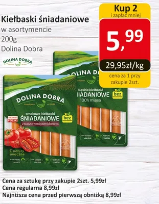 Kiełbaski śniadaniowe w asortymencie 200g promocja w Market Point