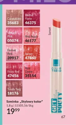 Szminka Avon Color Trend Get Lip Stylo Pouty Stylowy kolor Totally Twig promocja w AVON