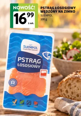 Pstrąg łososiowy wędzony na zimno Suempol promocja w Intermarche