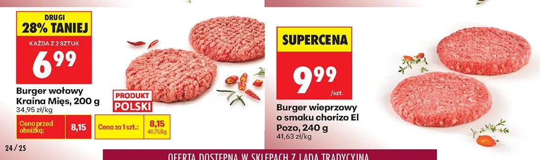 Burger wieprzowy o smaku chorizo El Pozo promocja w Biedronka