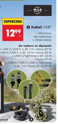 Kabel USB silikonowy Wild Trek promocja w Biedronka