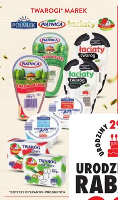 Twarogi marek Polmlek, Piątnica, Łaciate, Koło promocja w Intermarche