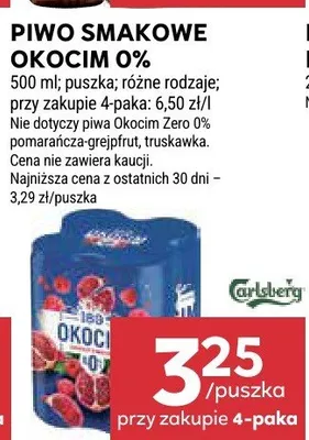 Piwo smakowe Okocim 0% Carlsberg promocja w Stokrotka