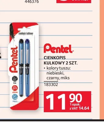 Cienkopis kulkowy Pentel 2-pak promocja w Selgros