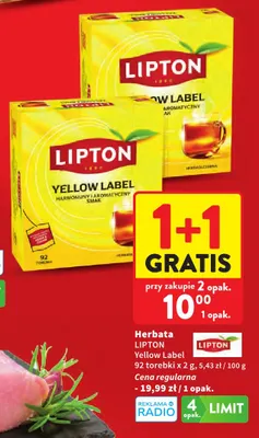 Herbata Lipton Yellow Label promocja w Intermarche