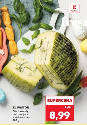 Ser twardy dojrzewający, z zielonym pesto promocja w Kaufland