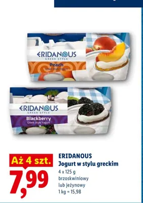Jogurt w stylu greckim Eridanous brzoskwiniowy promocja w Lidl