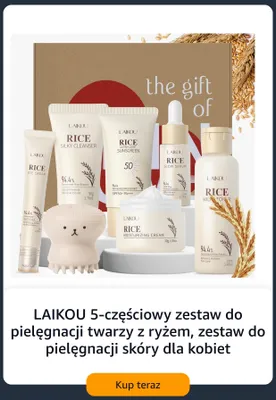 Zestaw do pielęgnacji twarzy z ryżem Laikou 5-częściowy promocja w Amazon