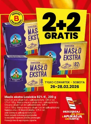 Masło ekstra Łowickie 82% promocja w Twój Market