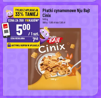 Płatki cynamonowe Nju Bajt Cinix promocja w POLOmarket