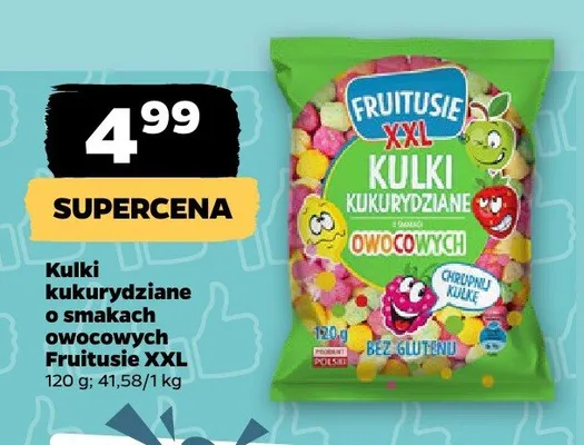 Kulki kukurydziane o smakach owocowych Fruitusie XXL promocja w Netto