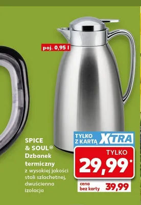 Dzbanek termiczny SPICE & SOUL z wysokiej jakości stali szlachetnej dwuścienna izolacja poj. 0,95l promocja w Kaufland