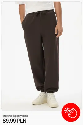 Brązowe joggery basic Cropp promocja w Cropp