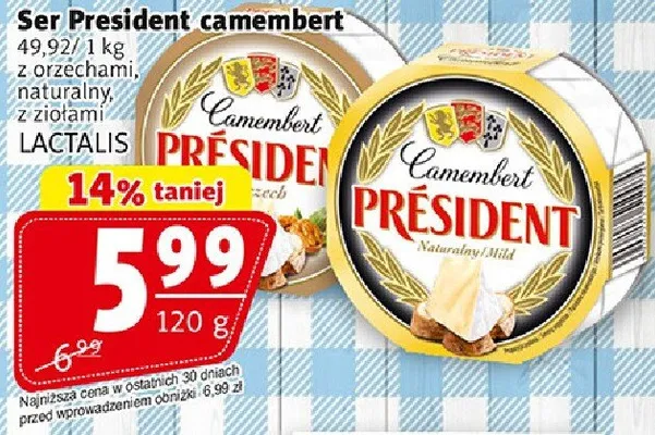 Ser President camembert promocja w Prim Market