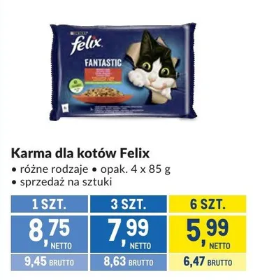 Karma dla kotów Felix Fantastic promocja w Makro