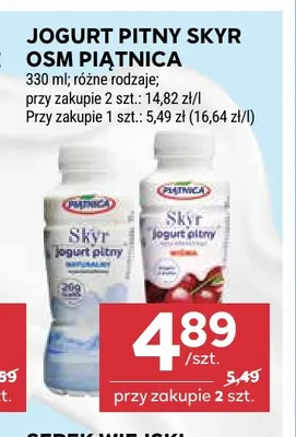 Jogurt pitny Skyr Piątnica promocja w Stokrotka