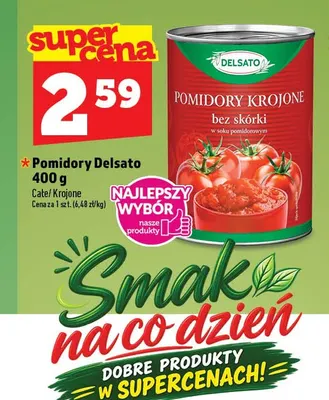 Pomidory krojone Delsato promocja w TOPAZ
