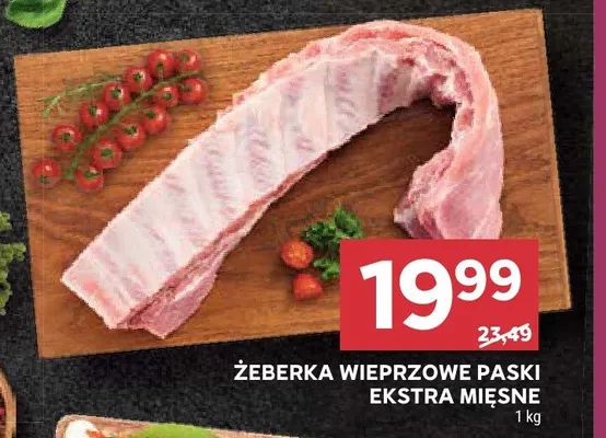 Żeberka wieprzowe paski ekstra mięsne promocja w Stokrotka