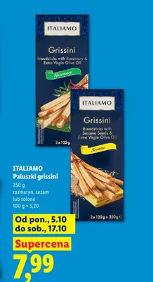 Paluszki grissini rozmaryn Italiamo promocja w Lidl