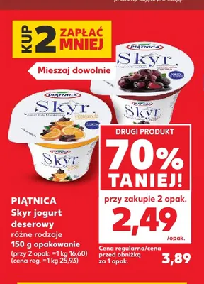 Jogurt deserowy Skyr Piątnica promocja w Kaufland
