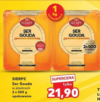 Ser Gouda w plastrach Sierpc promocja w Kaufland