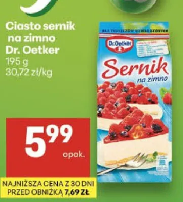 Ciasto sernik na zimno Dr. Oetker promocja w Delikatesy Centrum