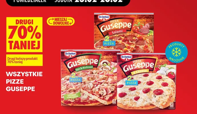 Wszystkie pizze Guseppe DRUGA -70% Dr.Oetker promocja w Biedronka