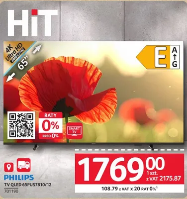 Telewizor QLED 65PUS7810/12 Philips promocja w Selgros