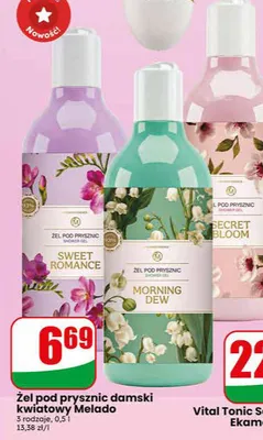 Żel pod prysznic damski kwiatowy Melado Morning Dew promocja w Dino