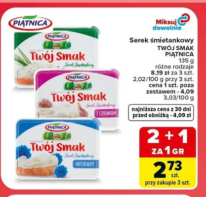 Serek śmietankowy Twój Smak Piątnica naturalny promocja w Carrefour