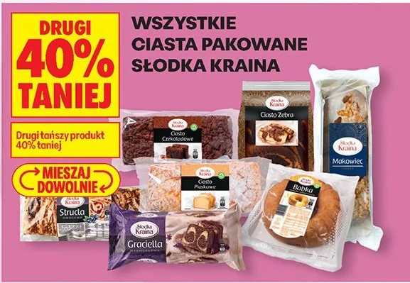 Wszystkie ciasta pakowane słodka kraina promocja w Biedronka