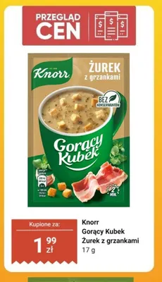 Zupa Knorr Gorący Kubek Żurek z grzankami promocja w Dino