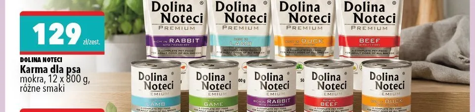 Karma dla psa mokra Dolina Noteci Premium z jagnięciną promocja w Biedronka Home