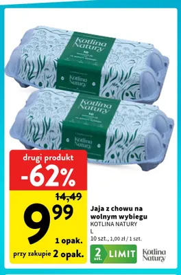 Jajka kurze z chowu na wolnym wybiegu L Kotlina Natury promocja w Intermarche