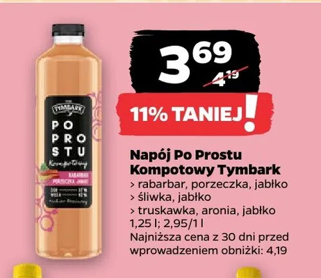 Napój Po Prostu Kompotowy truskawka, aronia, jabłko promocja w Netto