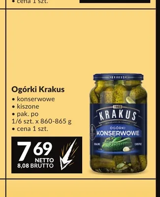 Ogórki kiszone Krakus promocja w Makro