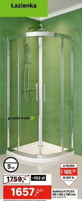 Kabina X1 FLEX 80x80x190cm promocja w Leroy Merlin