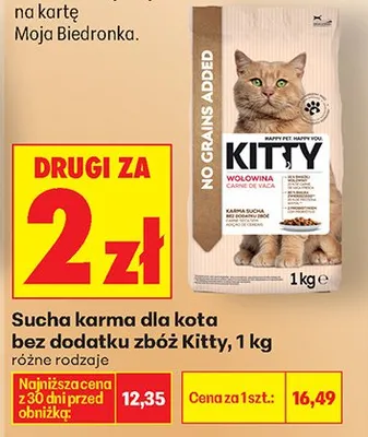 Karma dla kota bez dodatku zboż Kitty promocja w Biedronka