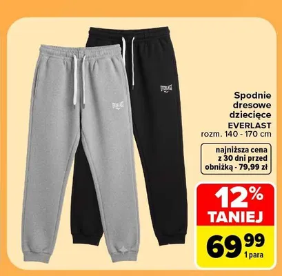 Spodnie dresowe dziecięce Everlast promocja w Carrefour