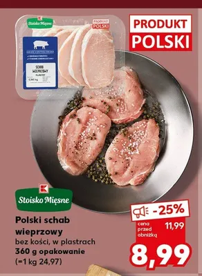 Polski schab wieprzowy bez kości w plastrach Stoisko Mięsne promocja w Kaufland